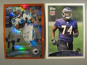 LOT OF (2) 2009 2011 Topps Chrome Refractor DeAngelo Williams #161 #342 Oher RC - Picture 1 of 2