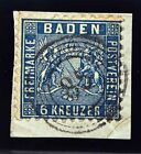 1862 Baden, 6 Kr. Kab.brfstk, cent. NS 85 Ludwigshafen. Gepr. Bühler, MiNr. 14b