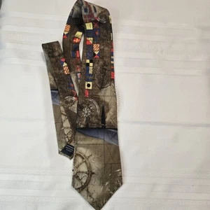 Vintage Eagle Neckwear 100% Silk Nautical Themed Tie - Picture 1 of 5