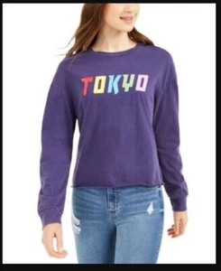 New Rebellious One Blue TOKYO Graphic Long Sleeve Tee Shirt Size Small 3 5 - Picture 1 of 12