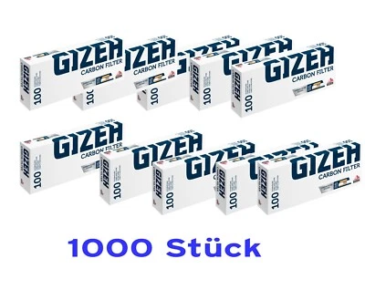 10 Boxen (1000 Hülsen) GIZEH Carbon Filter, Hülsen mit Aktivkohlefilter - Bild 1 von 2