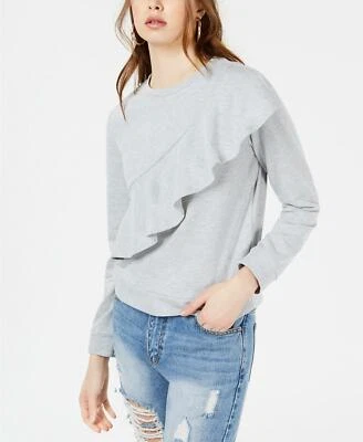 Material Niña Juniors Damas Gris Volantes Invierno Suéter Sudadera Top Talla XS Foto 1 de 3