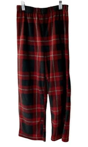 Boys Cuddl Duds Pajama Bottoms Pants Fleece Red Black Grey Sz. M Holiday  - Picture 1 of 7