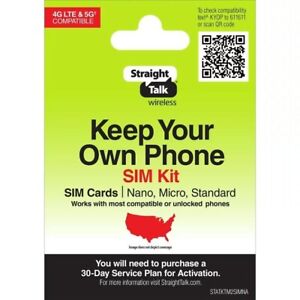 Straight Talk SIM Card (Verizon and T-Mobile) Keep Your Own Phone Kit