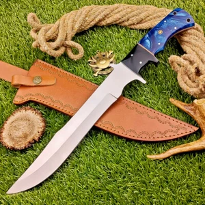 CUSTOM HANDMADE J2 STEEL, BOWIE KNIFE, HUNTING KNIFE, W/SHEATH - IT-421 - Picture 1 of 9