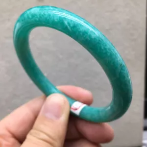 Bracciale Bracciale 57mm Ghiaccio Naturale Amazzonite Mozambico Pietra Preziosa Lucida AAA - Foto 1 di 3
