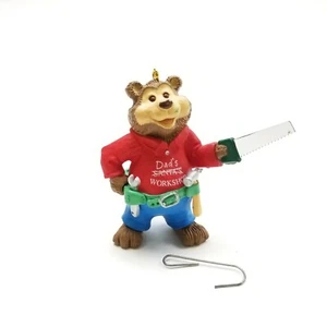 Hallmark Keepsake Dads Workshop Family Bear Christmas Ornament 1993 - Picture 1 of 6