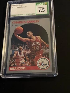 1990-91 Hoops #225 Charles Barkley CSG 7.5 NM+ (CGC) - Picture 1 of 2