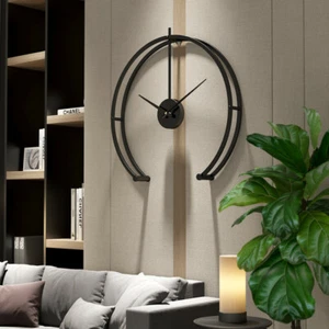 Kitchen Black Wall Clock Room Deco Wall Clock Silent Large Clock Home Wall Clock - Picture 1 of 7