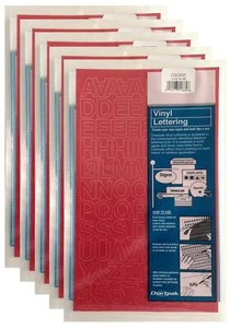 Chartpak 3/4-inch Red Stick-on Vinyl Letters & Numbers (01022), 5 PACKS - Picture 1 of 1