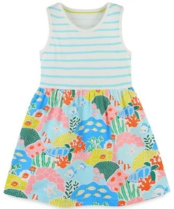 Toddler Girl's Summer Dresses ClothesCotton Sleeveless Casual Outfits 3t Blue... - Picture 1 of 6