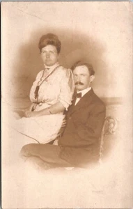 Cute Married Couple RPPC Real Photo Handsome PHILLIPS STUDIO Atlantic City T30 - Picture 1 of 2