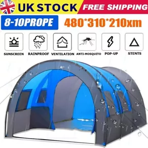 8-10 Person Camping Tent Instant Family Outdoor Double Layer Tent Travel Tent UK - Picture 1 of 10