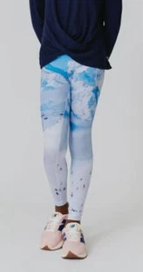 $58 Terez Kids Girl's Blue Ski Trip Graphic Print USA Leggings Pants Size 4 - Picture 1 of 4