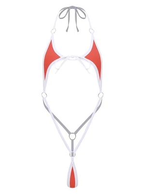 Mujer Micro Bikini Body Hueco Halter Correas Espalda Leotardo Traje de Baño Foto 1 de 2