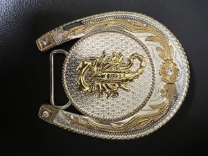 Large Horse Shoe belt buckle with Scorpion - Picture 1 of 11