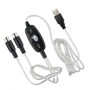 180x2 cm MIDI -Kabel zum USB -Midi -Kabelmusik -Bearbeitungskordkordkabel - Photo 1/11