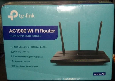 TP-LINK AC1900 Archer A8 Wi-Fi Router Dual Band Mu-Mimo WiFi-Three Antennas-NIB - Image 1 of 4