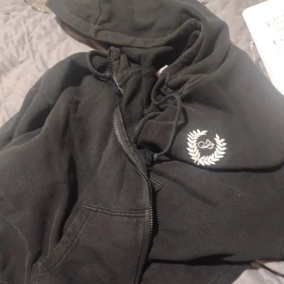 Victoria’s Secret Pink Women’s Zip Hoodie Black Size L Full Zip Logo Sweatshirt - Image 1 of 3