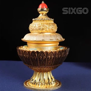 Tibetische tantrische Legierung Handarbeit buddhistische Hommage Organizer Schreibtisch dekorativ - Bild 1 von 5