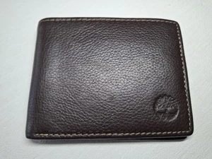 Timberland Braun Echtleder Geldbörse Doppelfaltung RFID Safe Kartenetui Ausweistasche - Bild 1 von 24