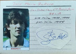 Bakero +Autogramm u. Foto auf Karteikarte+ San Sebastian, FC Barcelona +30x A+ - Bild 1 von 1