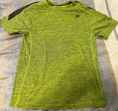 Boy’s Russell Athletic Dri-fit Yellow Green Athletic T-Shirt Size Medium 10/12 - Image 1 of 3