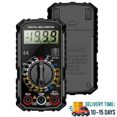 LCD Digital Multimeter Voltmeter Ammeter Ohmmeter Volt AC DC Tester Leads Meter - Image 1 of 4