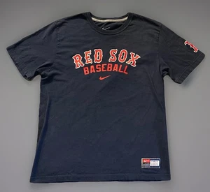 T-shirt Boston Red Sox Nike manica corta stampa Swoosh MLB logo blu grande JBHS - Foto 1 di 11