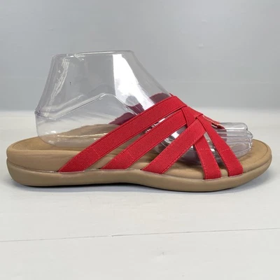 Vionic Tia Sandals Womens Size 8 Red Slip On Strappy Casual Slides Comfort Shoes - Image 1 of 4