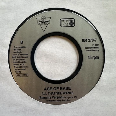 Ace Of Base – All That She Wants - Vinyl 7" Rare UK Jukebox  - VG+ - Image 1 of 2