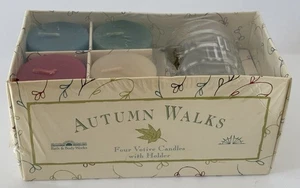 Bath & Body Works VINTAGE NOS AUTUMN WALKS - 4 Votivkerzen & Halter - HERBST - Bild 1 von 14