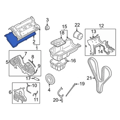 For Hyundai Sonata 2002-2004 Hyundai 2244137104 Engine Valve Cover Gasket Foto 1 de 3