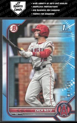 2022 Bowman Draft Zach Neto BD-18 1st Sky Blue Paper /499 | Los Angeles Angels - Image 1 of 2