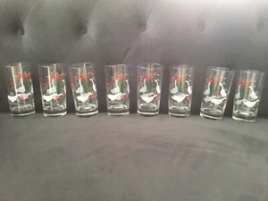 Vtg Libbey Christmas Geese Tumblers Set Of 8  Mid Century Modern Glasses - Picture 1 of 4