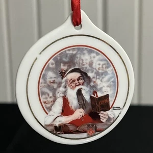 Vintage 1998 3" Keramik Ornament "Santa's Children" Happy Holidays von JC Penny - Bild 1 von 2
