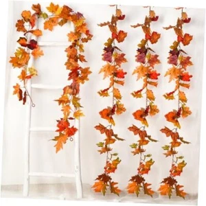 Pcs Fall Garland Maple Leaf, 5.9Ft/Piece Hanging Vine Garland Artificial 4 - Picture 1 of 8