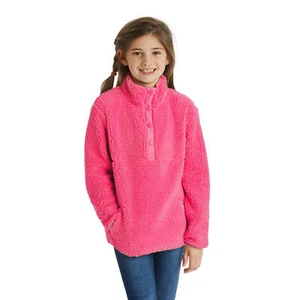 Member's Mark Kids Cuddly Sherpa 1/4 Zip Sherpa Pullover Sz 10/12 Pink - Picture 1 of 5