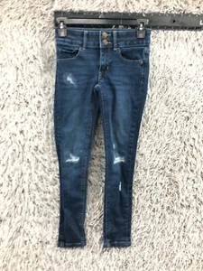SO Jeans Skinny Size 10 Girls Medium Wash Black Adjustable Waist - Picture 1 of 16