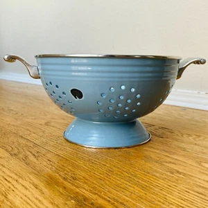 Colador grande Fiesta Ware Tole esmalte azul 11" como está - Imagen 1 de 11