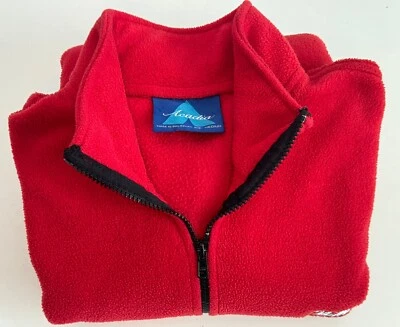 Ole Miss 1/4 Zip Fleece Pullover Coat Sweater Size Medium Red Polyester Vintage - Image 1 of 4