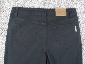 Coldwater Creek Jeans Womens 8 Black Denim Straight High Rise Dark Wash 30x31 - Picture 1 of 16