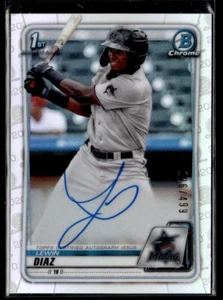 2020 Bowman Chrome Prospect Autographs Refractor Lewin Diaz Auto /499 Miami - Picture 1 of 2