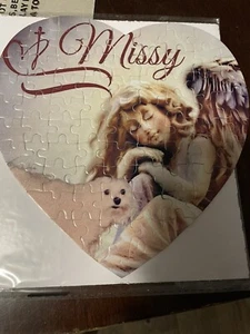 PERSONALIZED CUSTOM HEART PUZZLE, 7.63x 7.63 Heart Shaped 76 Pcs Xmas Gift - Picture 1 of 3