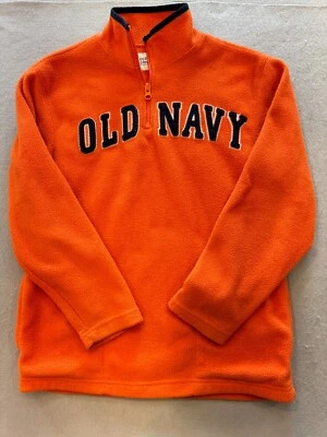 Old Navy Sweatshirt Kids Boy's Large 10-12 Orange Retro Fleece Varsity Pullover - Image 1 of 4