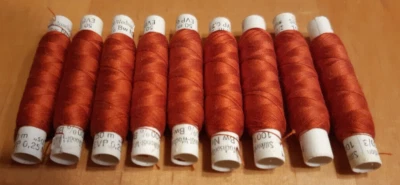 Nähgarn Maschinengarn 9 Rollen a' 50 m Farbe: Rotorange 100 % BW Stärke: 50/3 - Bild 1 von 4