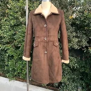 Giacca Faux Suede Sherpa Coat - Picture 1 of 10