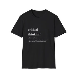 Critical Thinking Unisex Softstyle T-Shirt - Smart & Casual Wear - Picture 1 of 19