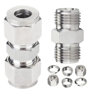 Montaje de tubo de compresión de acero inoxidable Metalwork 304, unión, 3/8 OD x 3/8 O... - Imagen 1 de 6