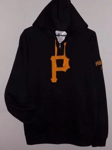 NWT Pittsburgh Pirates mens sizes Anchor Point full zip black hoodie sweatshirt - Picture 1 of 7